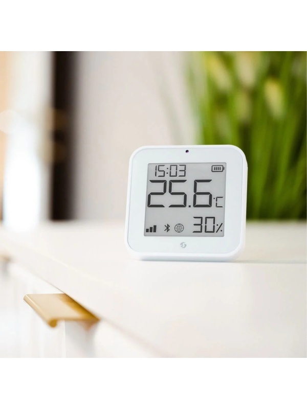 Shelly BLU H&amp;T Display White – Senzor Inteligent de Temperatură și Umiditate cu E-Paper Display, Tehnologie Bluetooth (BLE) - Img 3