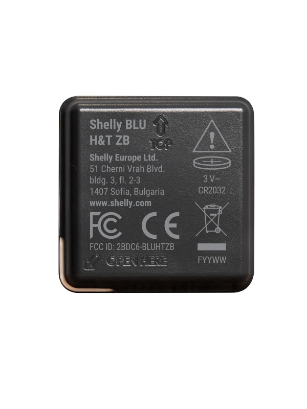 Shelly BLU H&amp;T ZB Black – Senzor Inteligent de Temperatură și Umiditate, Zigbee 3.0, Autonomie 3 Ani - Img 3