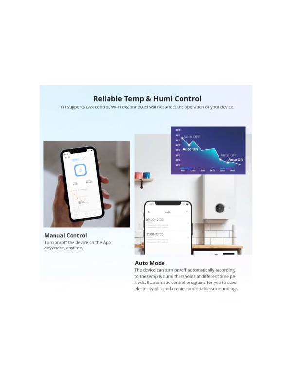 Smart WiFi relay Sonoff THR316, 230V/16A, NO/NC dry contact - Img 6