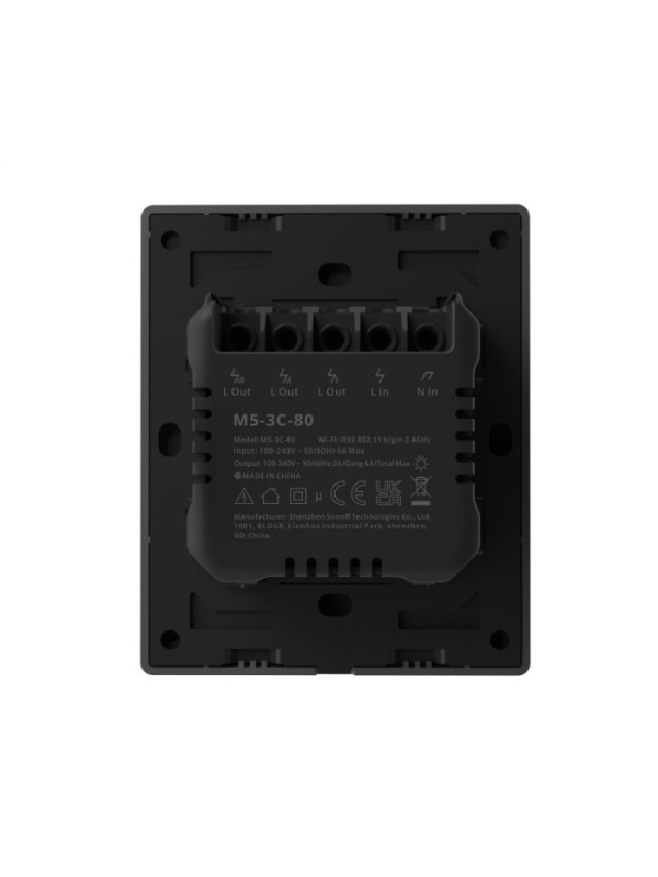 Intrerupator smart WiFi Sonoff M5-3C-80, 2.4 GHz, bluetooth, mecanic, 3 canale - Img 3