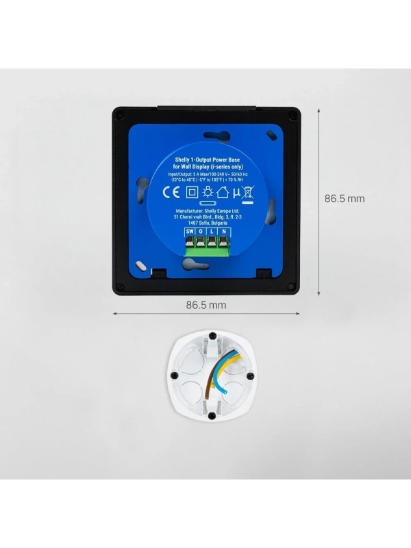Resigilat Panou de control inteligent Shelly Wall Display X1i Negru - ecran tactil color 4 inch, rezolutie 720x720, baza de alimentare cu 1 circuit de iesire inclusa, difuzor 1W, Wi-Fi si Bluetooth, control aplicatie - Img 4