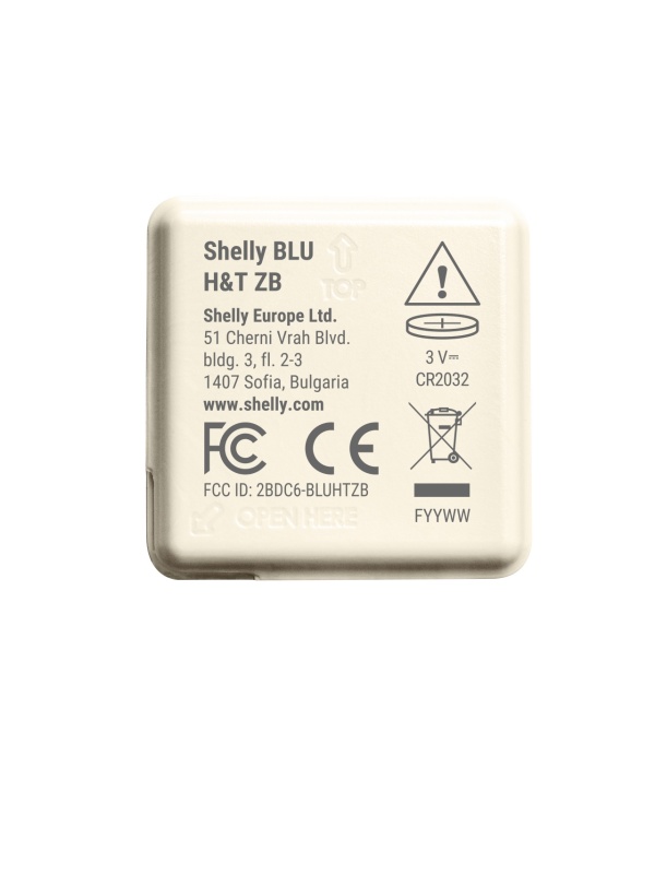 Resigilat Shelly BLU H&amp;T ZB Ivory– Senzor Inteligent de Temperatură și Umiditate, Zigbee 3.0, Autonomie 3 Ani - Img 3