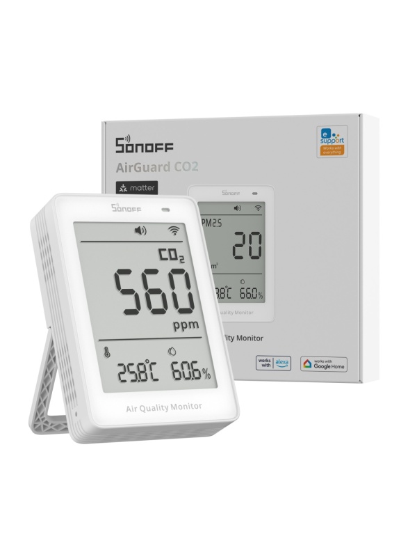 Resigilat SONOFF AirGuard CO2 – Monitor inteligent CO2 cu Matter over Wi-Fi pentru calitatea aerului (SAWF-08P) - Img 4