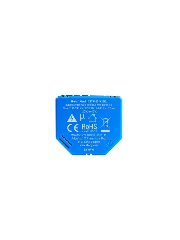 Shelly 1 GEN4 smart relay, 1 Kanal, 16A, Multiprotokoll (WiFi, bluetooth, matter, zigbee), potentialfreier Kontakt - Img 8