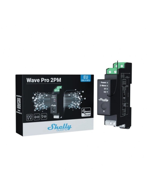 Shelly Qubino Wave Pro 2PM, 16A, 2 Kanäle, Verbrauchsüberwachung, Z-Wave - Img 3
