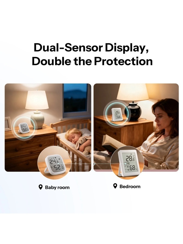 Sonoff SNZB-02DR2, AirGuard TH – Senzor de Temperatură și Umiditate Zigbee 3.0 cu Afișaj LCD și Monitorizare de la Distanță - Img 8