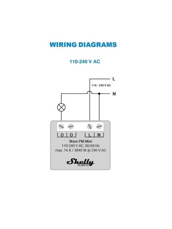 Contor de energie Shelly Qubino Wave PM Mini, 16A, Z-Wave - Img 2