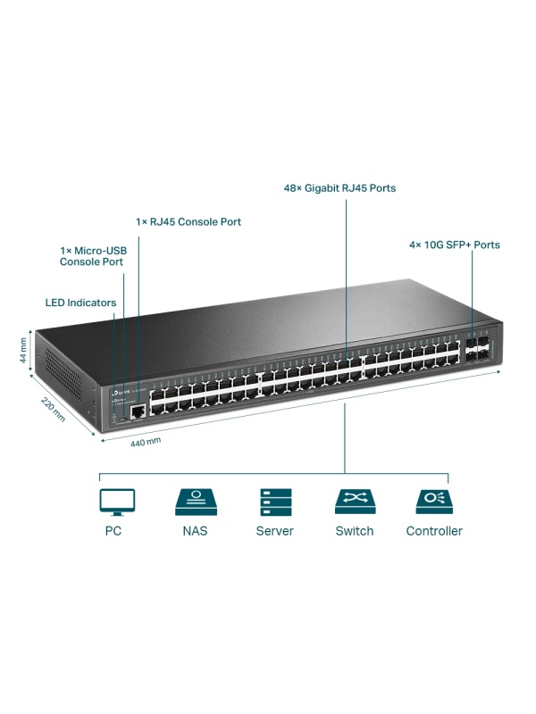 JetStream managed switch TP-Link Omada TL-SG3452X, 52 ports - Img 6