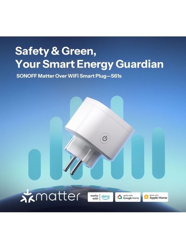 Sonoff S61STPF(EU) – Matter Smart Plug with Energy Monitoring, Overload Protection and Wi-Fi Control - Img 4