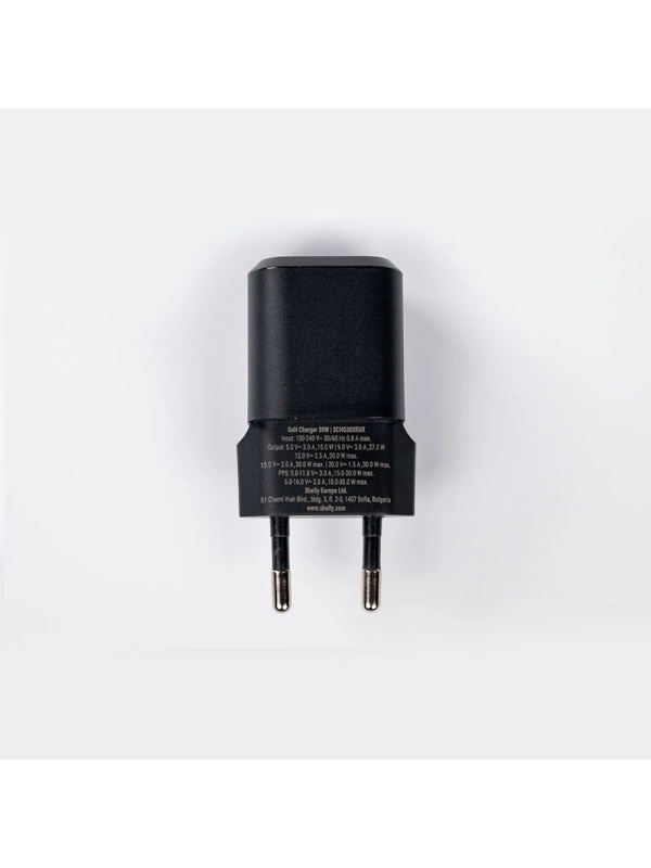 Caricatore smart Shelly GaN 30W nero - USB-C Power Delivery, spina EU, ultracompatto, per telefoni, tablet e dispositivi Shelly - Img 5
