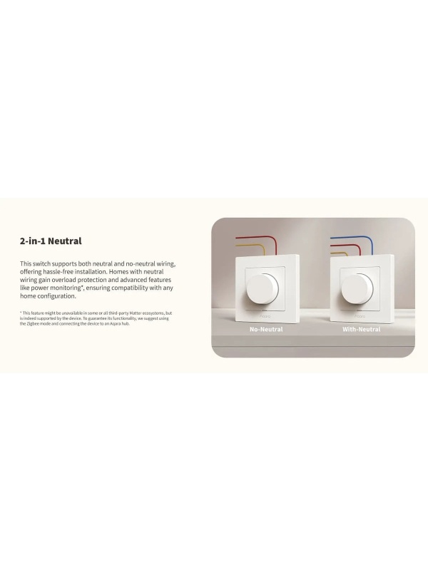 Dimmer inteligent AQARA Light Switch H2 EU Gri (KD-R01D-G) , Zigbee și Thread - Img 4