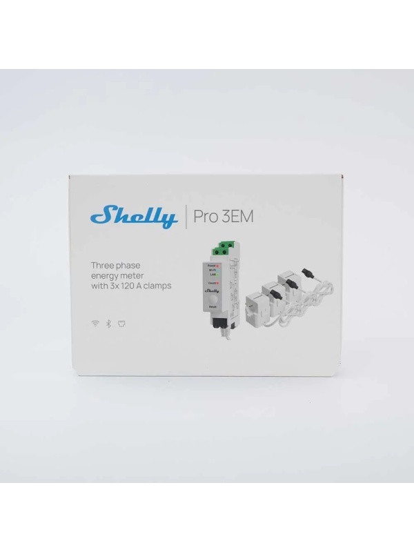 Medidor de energía trifásico Shelly Pro 3EM 120A v2 - carril DIN, 3 x transformador de corriente 120A, medición en 4 cuadrantes, actualizable a Matter, Wi-Fi, LAN y Bluetooth - Img 2