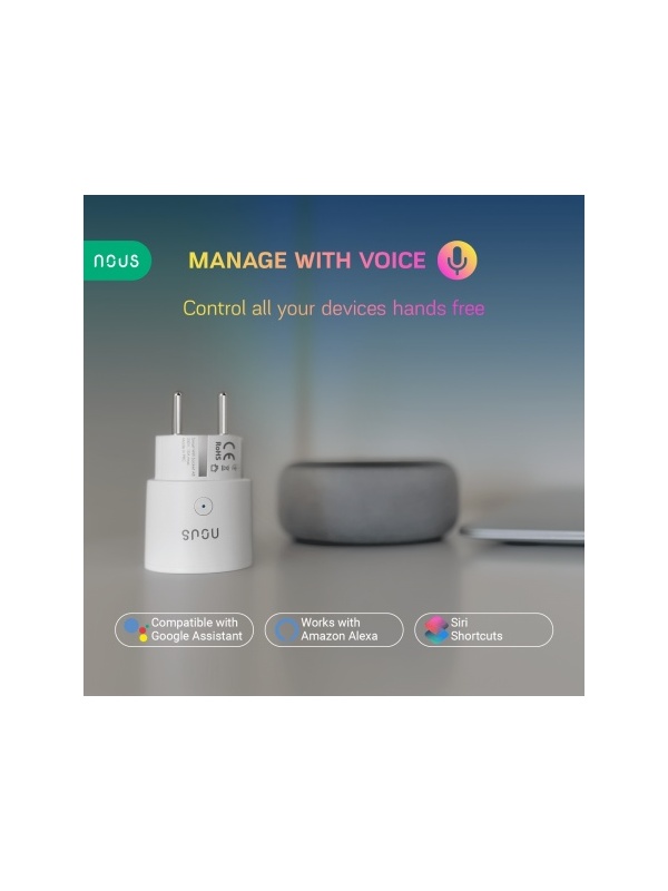 NOUS A8 WiFi smart socket, 10A, Sprachsteuerung, kompatibel mit Google Assistant, Amazon Alexa - Img 3