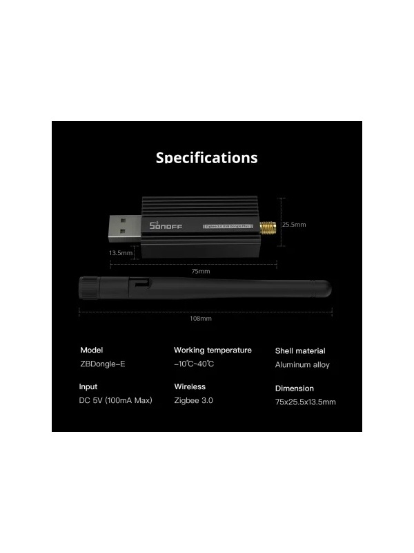 Resigilat Sonoff ZBDongle-E – Adaptor USB Universal Zigbee 3.0 pentru Integrare Smart Home - Img 4