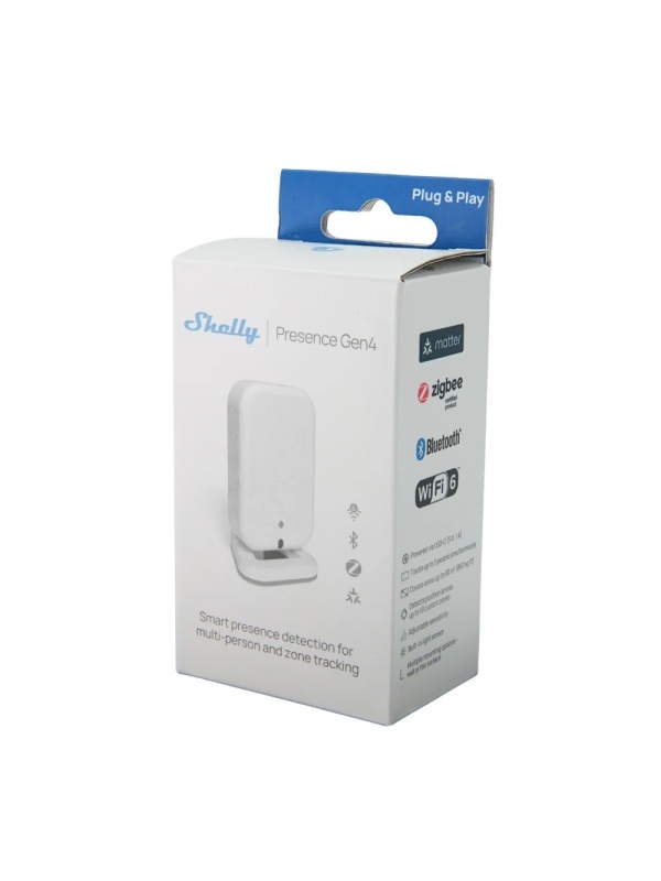 Shelly Presence Gen4 White - Intelligent Presence Sensor, mmWave Technology, Wi-Fi &amp; Bluetooth, Light &amp; Humidity Sensor - Img 2
