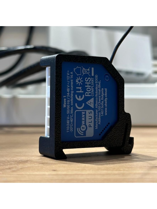 DIN DIN rail holder for Shelly PLUS, including Quibino Z-Wave series, flame retardant, black - Img 2