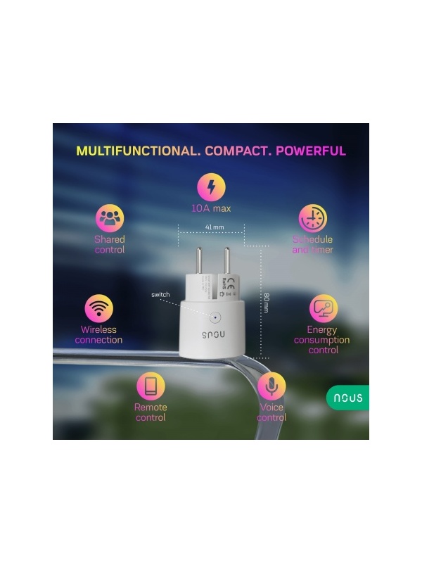 NOUS A8 WiFi smart socket, 10A, Sprachsteuerung, kompatibel mit Google Assistant, Amazon Alexa - Img 4