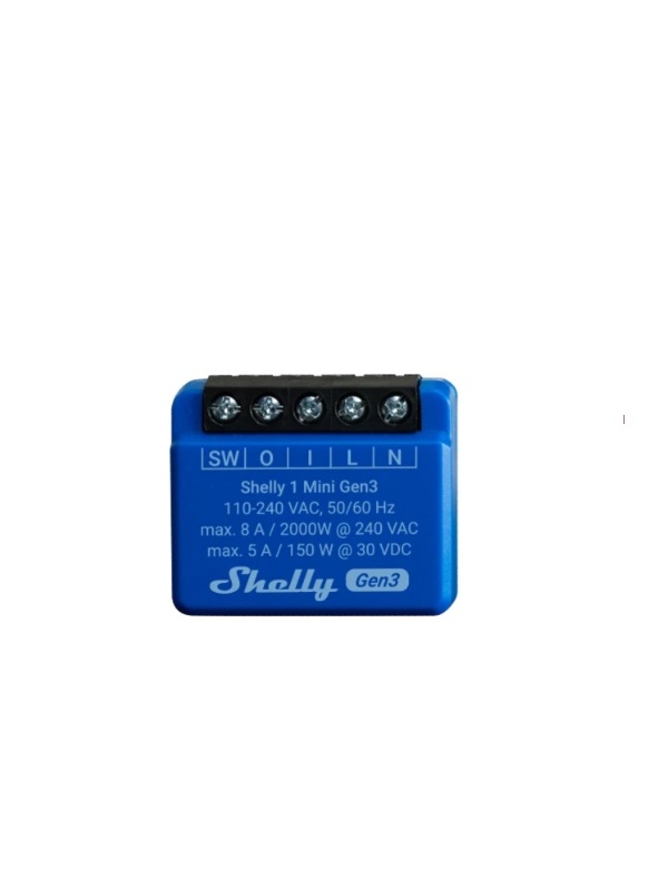 Resigilat Pachet de 2 relee Shelly Mini 1 GEN3, 1 canal, 8A - Img 3