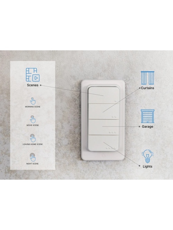 Shelly BLU BLU RC Button 4 ZB - Zigbee 3.0 Smart Remote Control, 4 Tasten, Szenen- und Gerätesteuerung - Img 4
