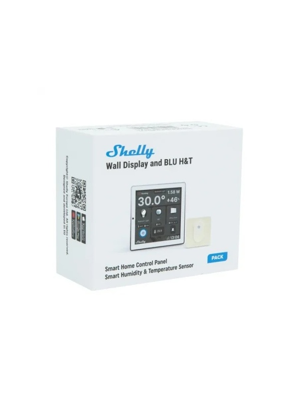 Smart Switch mit Touchscreen Shelly Wall Display, Weiß, Wi-FI, Bluethooth + BLUE H&amp;T - Img 2