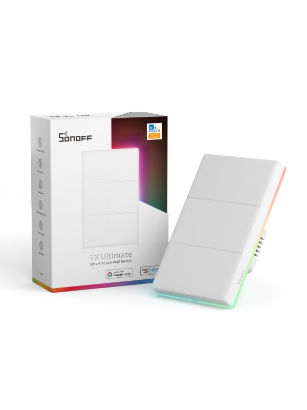 Sonoff Smart Touch Wall Switch T5-3C-120 - 3 Channel Smart Switch with Touch Panel, RGB Illumination and Sound Effects - Img 3