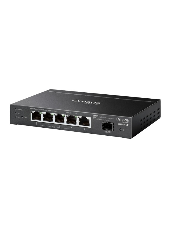 TP-Link Omada SG2206MP – Switch Smart Managed cu 6 Porturi Gigabit (4 PoE+), 1 Slot SFP, 63W, Tehnologie Perpetual PoE - Img 2