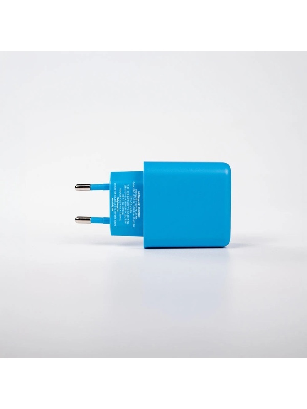 Смарт зарядно Shelly GaN 65W синьо - USB-C и USB-A, Power Delivery, EU щепсел, за лаптопи, телефони и устройства Shelly - Img 3