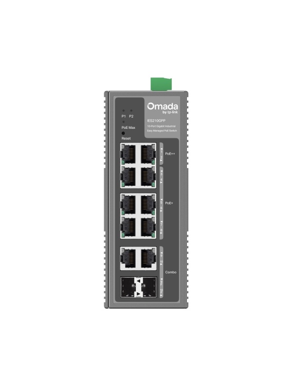 IES210GPP-Omada 10-Port Gigabit Industrial Easy Managed Switch with 6-Port PoE+ and 2-Port PoE++ - Img 2