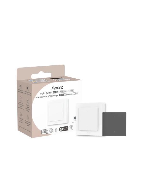 Intrerupator AQARA Light Switch H2 EU (2 Butoane, 1 Canal) (WS-K07D) – Zigbee si Thread, cu releu - Img 4