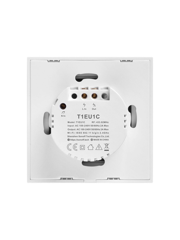 Intrerupator inteligent cu touch Sonoff T2 EU TX, Wireless + RF 433, 2 canale, compatibil iOS/Android, Amazon Alexa/Google Assistant, sticla, Alb - Img 4