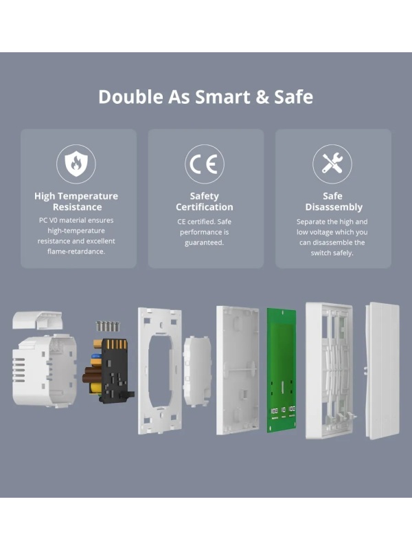 Întrerupător inteligent Sonoff M5-2C-86W, 2 canale, 10A, protocol Matter, Alb - Img 5