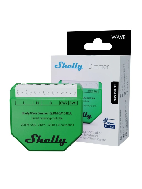 Resigilat Shelly Wave Dimmer (2025) LR – Variator Inteligent Z-Wave 800, Long Range, 200W, Fără Nul - Img 2