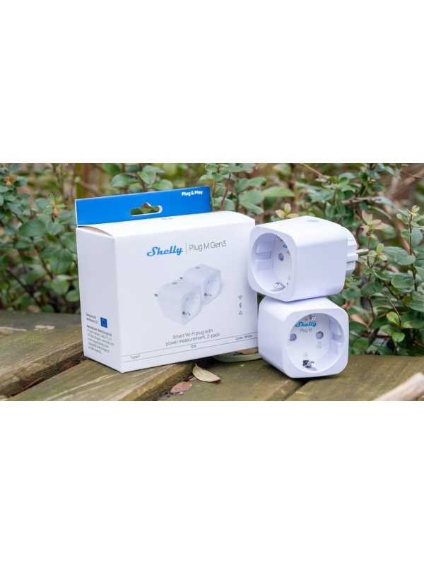 Shelly Plug M Gen3 (Pachet de 2 prize)– Priză Inteligentă Wi-Fi și Bluetooth, Monitorizare Energie, Procesor Shelly chip, Control Local și Automatizări, 16A - Img 4