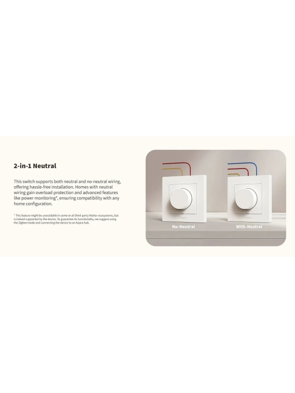 Smart Dimmer AQARA Lichtschalter H2 EU Weiß (KD-R01D) , Zigbee und Thread - Img 4