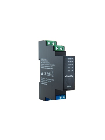 Resigilat Shelly Wave Pro 2PM LR – Releu Profesional cu 2 Canale, Montaj pe Șină DIN, Z-Wave 800, Monitorizare Energie și Tehnologie Long Range
