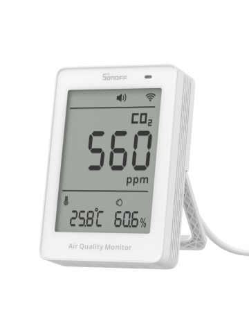 Resigilat SONOFF AirGuard CO2 – Monitor inteligent CO2 cu Matter over Wi-Fi pentru calitatea aerului (SAWF-08P)