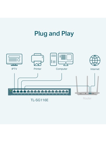 Switch fara management TP-Link TL-SG116E, 16 porturi - Img 4