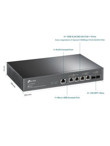 TP-Link Omada SX3206HPP – Switch Managed L2+ cu 4 Porturi 10G PoE++ și 2 Sloturi 10G SFP+, 200W PoE - Img 4
