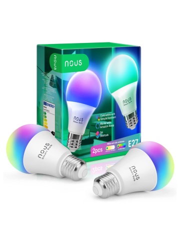 2er-Set intelligente Glühbirnen Nous P3, E27, RGB, 810 lm, 9W