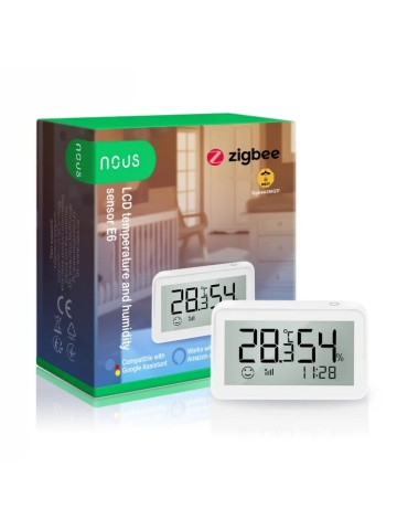 Nous Smart Temperature and Humidity Sensor with E6 display, LCD, ZigBee