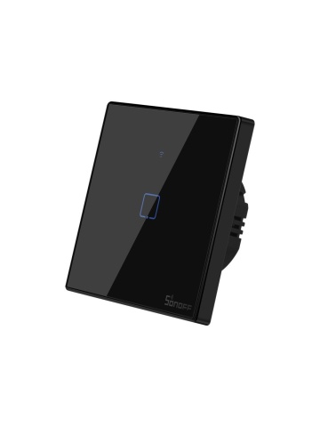 Resigilat Intrerupator inteligent cu touch Sonoff T3 EU TX, Wireless + RF 433, 1 canal, compatibil iOS/Android, Amazon Alexa/Google Assistant, sticla, Negru - Img 2