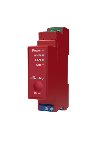 Resigilat Releu inteligent Shelly Pro 1PM - 1canal cu contor de energie, WiFi, LAN, sina DIN, control aplicatie, compatibil Amazon Alexa, Google Assistant si Home Assistant