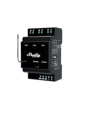 Resigilat Releu inteligent Shelly Qubino Wave Pro 3, 16A, 3 canale, contacte uscate, Z-Wave