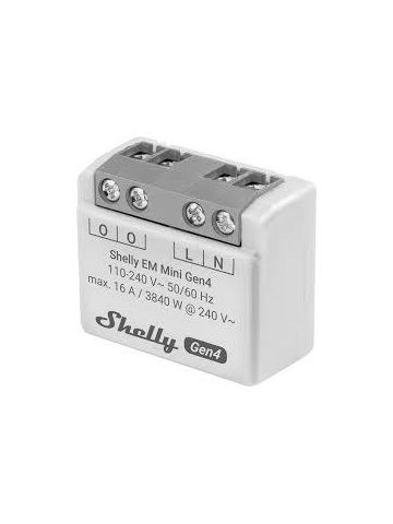 Resigilat Shelly EM Mini Gen4 – Monitor de Energie Monofazat, Ultra-Compact, Wi-Fi și Bluetooth, Chip Shelly G4