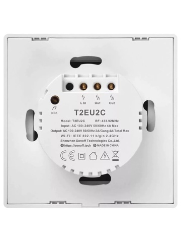 Resigilat SONOFF T2EU2C-RF – Intrerupator inteligent tactil cu radiofrecventa, 2 canale - Img 4