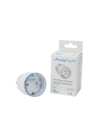 Shelly Plug PM PM Gen3 Weiß - Smart Plug mit Stromüberwachung, Wi-Fi & Bluetooth, 2500W, neue Generation Gen3