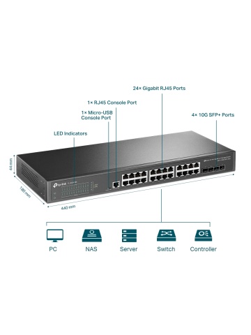 TP-Link Omada Omada TL-SG3428X JetStream Switch with Management, 28 ports - Img 5