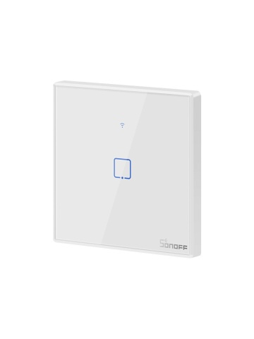 Intrerupator inteligent simplu cu touch Sonoff T2EU1C TX, Wi-Fi, compatibil Amazon Alexa si Google Assistant, sticla, Alb - Img 2