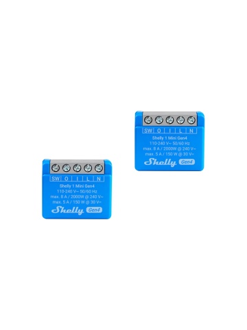 Resigilat Pachet 2x Shelly 1 Mini Gen4 – Releu inteligent WiFi, Zigbee, Matter, Bluetooth