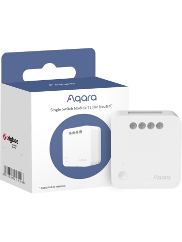 Resigilat Releu inteligent Aqara Single Switch Module T1, 1 canal, FARA NUL, 10A, Zigbee